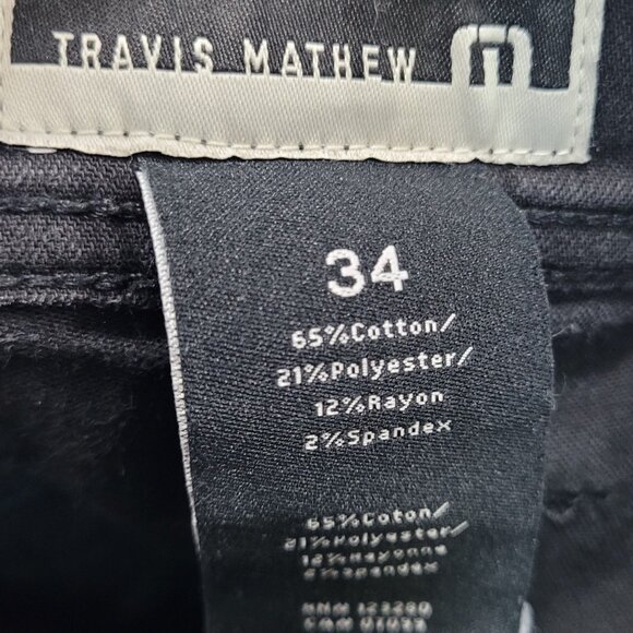 Travis Mathew Black Denim Cotton Blend Straight Leg Stretch Jeans 34 (34x32) - Picture 3 of 14